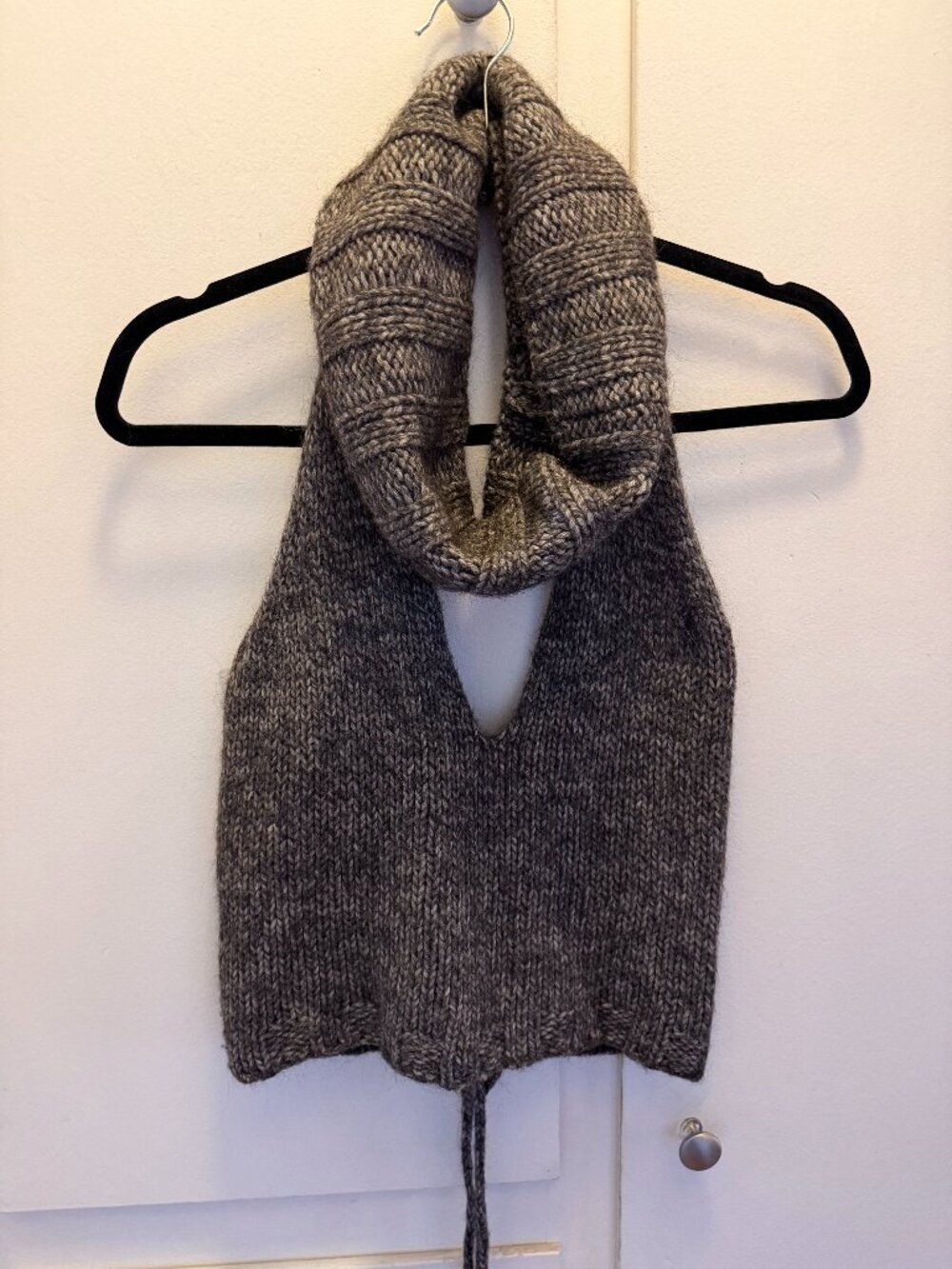 Knit Roll Neck Halter Top